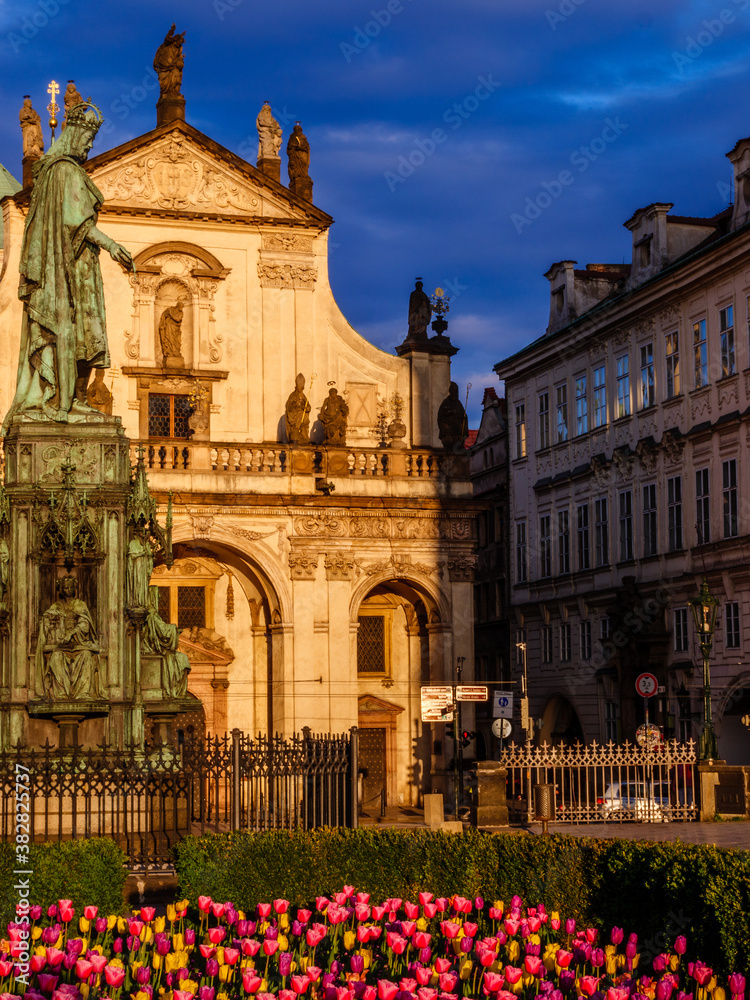 Statue of Charles IV on the Templar's Square in the Prague's Old Town
