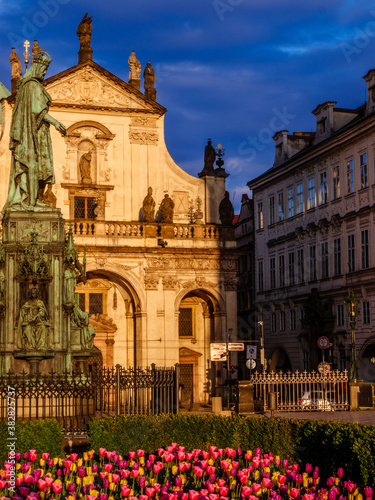 Statue of Charles IV on the Templar's Square in the Prague's Old Town