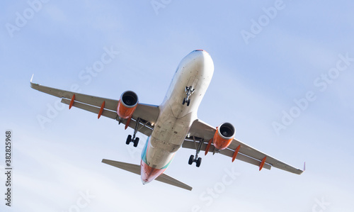 passenger plane lands at airport