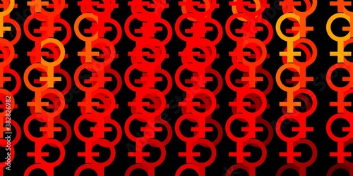 Light Orange vector backdrop with woman's power symbols.