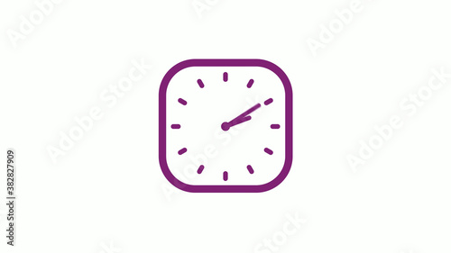 New pink dark square clock icon on white background,clock isolated,clock icon © MSH