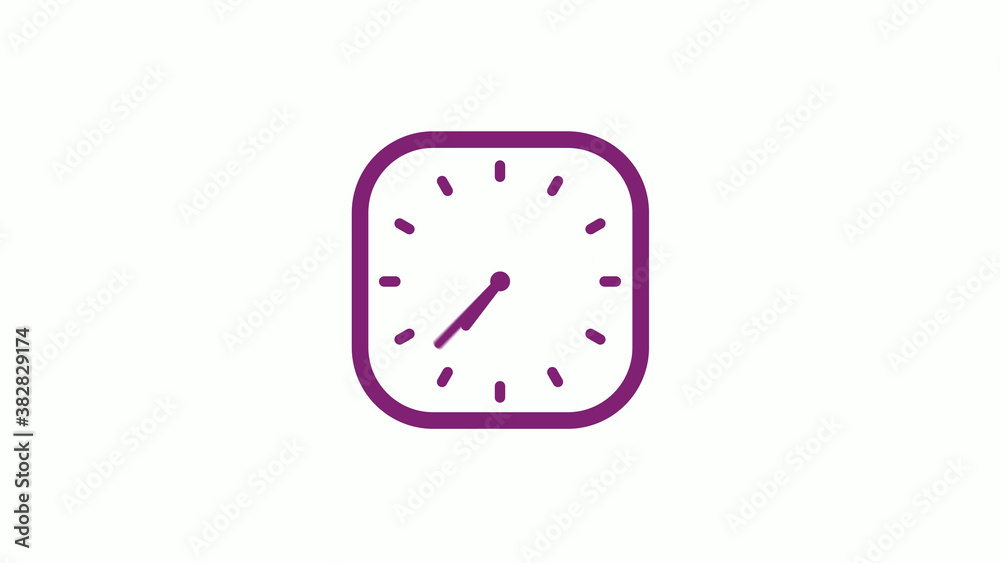 Amazing pink dark square clock isolated on white background,clock icon,12 hours clock icon Amazing pink dark square clock isolated on white background,clock icon,12 hours clock icon