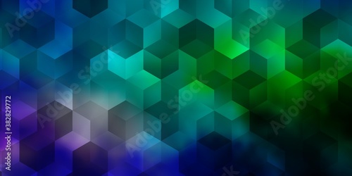 Light Blue, Green vector background with set of hexagons.