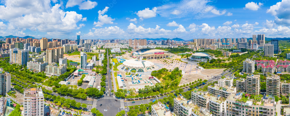 Aerial view of Zhuhai Sports Center, Guangdong Province, China