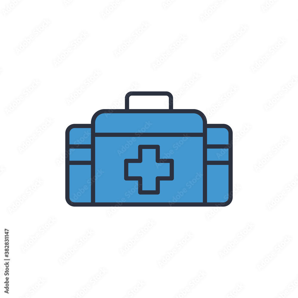 First aid kit vector icon symbol health isolated on white background First aid kit vector icon symbol health isolated on white background