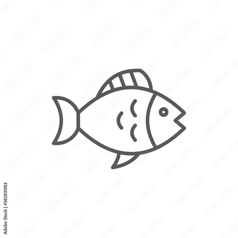 Fish vector icon symbol animal isolated on white background Fish vector icon symbol animal isolated on white background