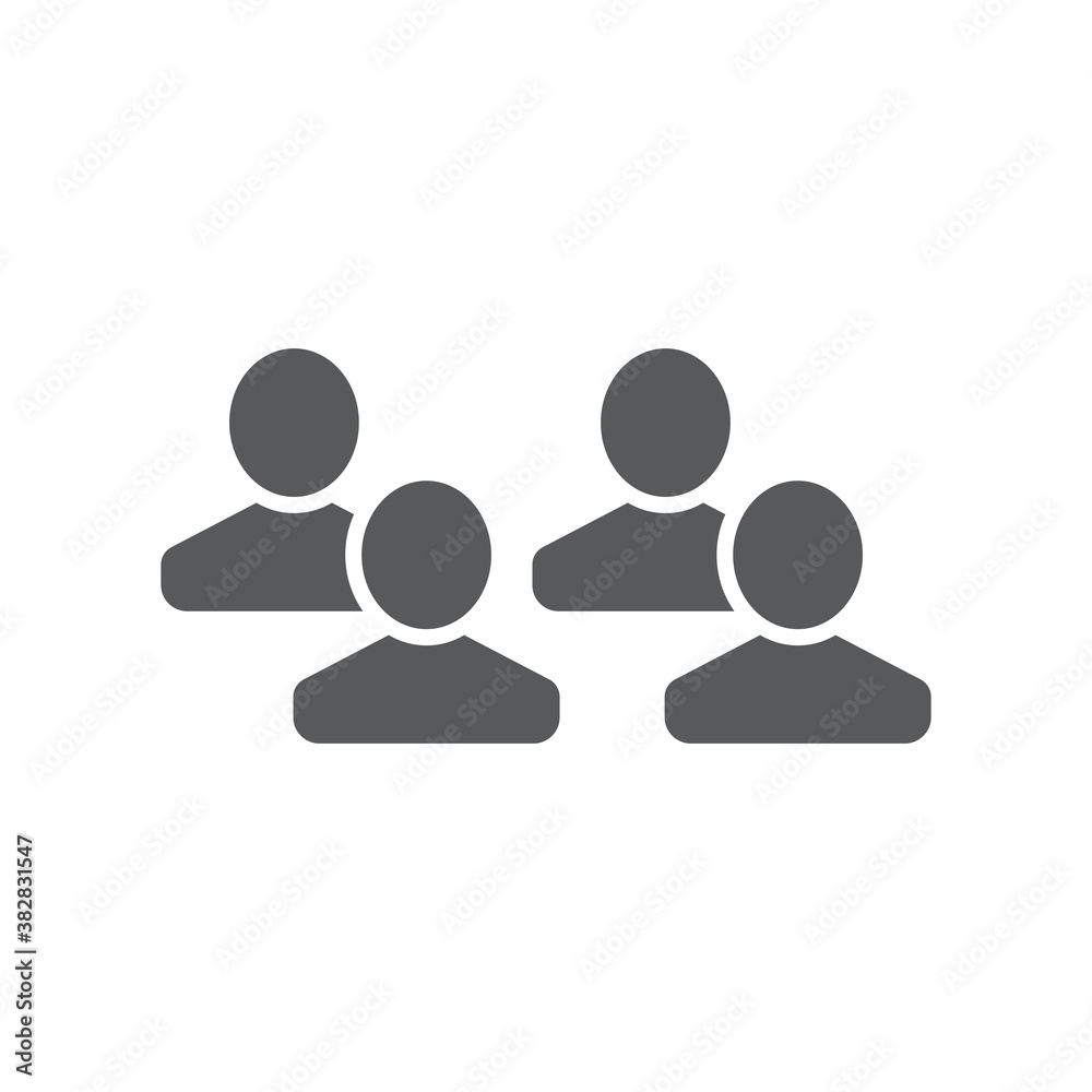 Group of four people vectoricon symbol isolated on white background Group of four people vectoricon symbol isolated on white background