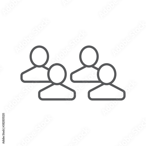 Group of four people vectoricon symbol isolated on white background
