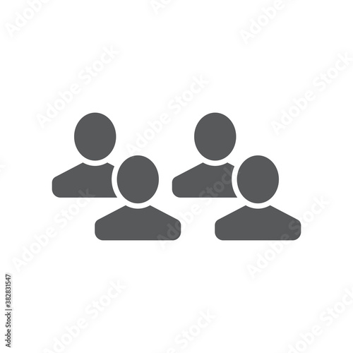 Group of four people vectoricon symbol isolated on white background