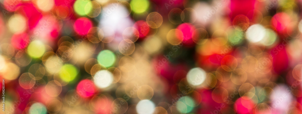 Fundo colorido desfocado com luzes de Natal