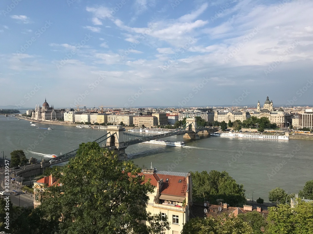 view to Budapest over the bridge