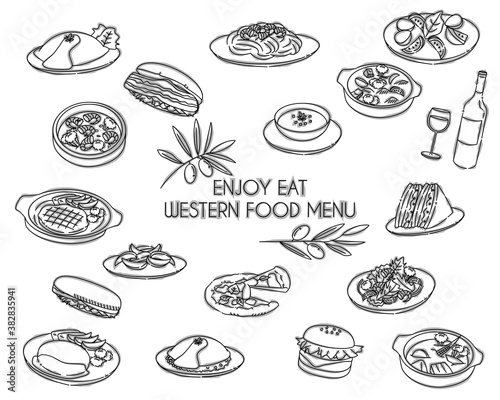 Western food menu line icon
