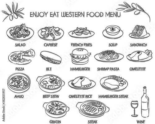Western food menu line icon