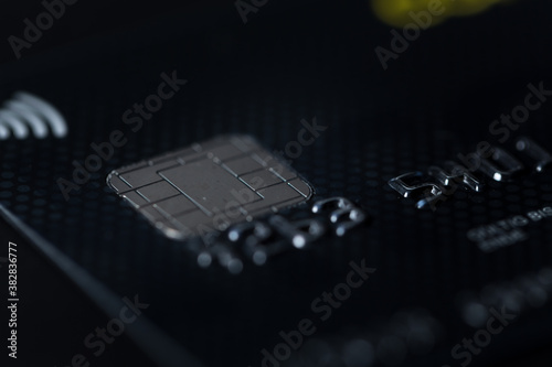 macro close up of credit card