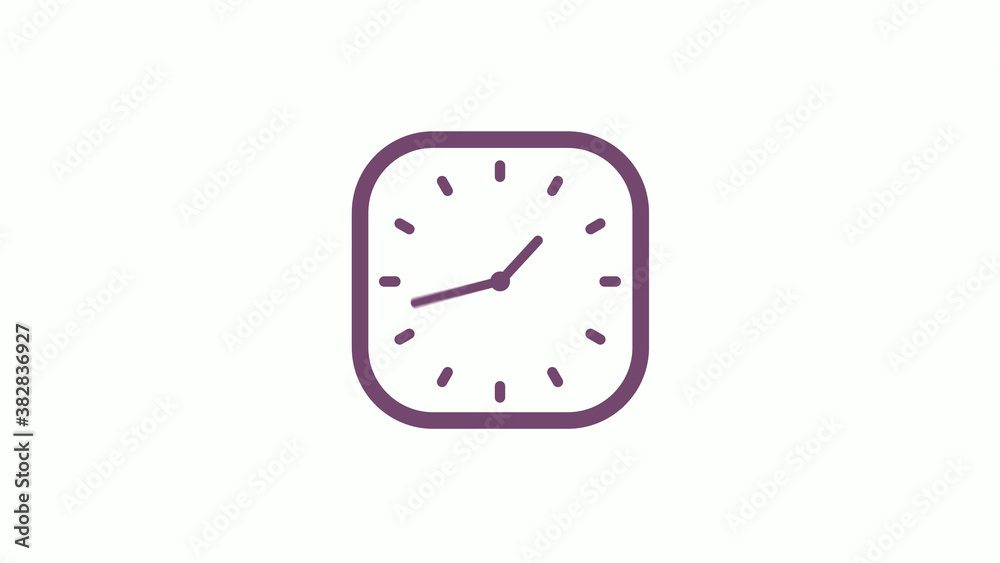 12 hours pink dark square clock icon on white background,clock isolated 12 hours pink dark square clock icon on white background,clock isolated