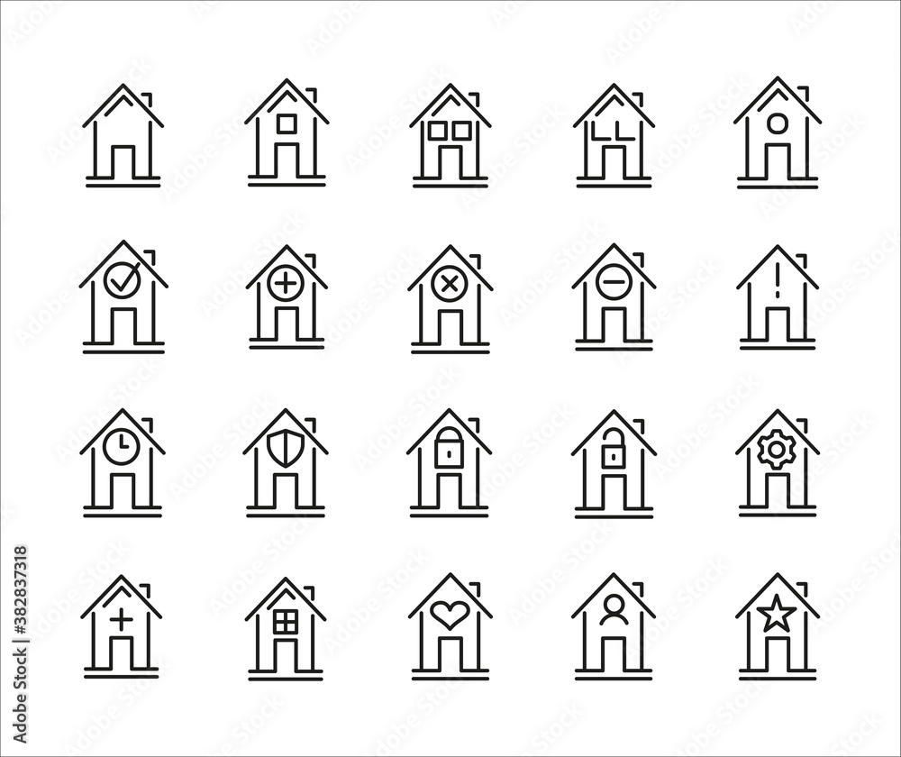 Simple Set Of Home, House Related Outline Icons. Elements For Mobile Concept And Web Apps. Thin Line Vector Icons For Website Design And Development, App Development. Premium Pack.