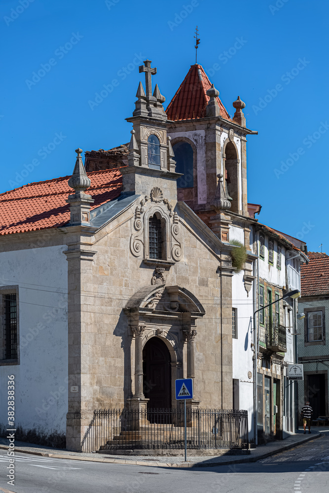 View of the main facade of the Church of Desterro, in downtown Lamego