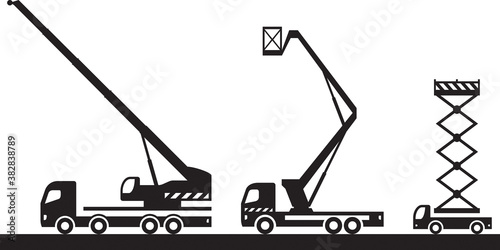 Construction lifting machinery – vector illustration