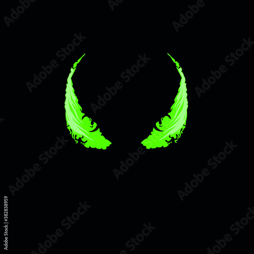 colourfull neon venom eyes on a black background photo
