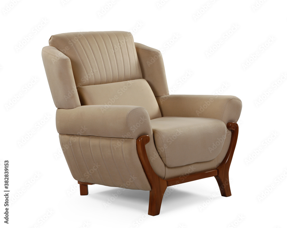 Single sofa modern comfort on white background . corner view Single sofa modern comfort on white background . corner view