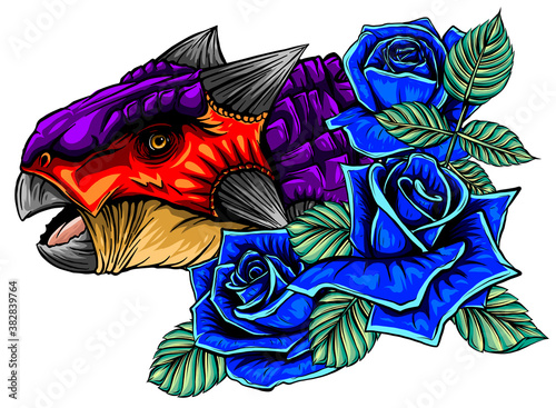 dinosaurus ankylosaurus head art vector illustration design