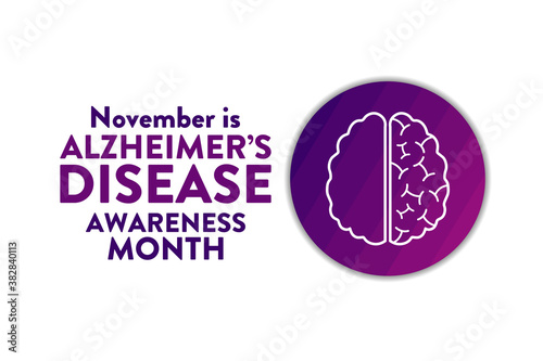 November is National Alzheimer’s Disease Awareness Month. Holiday concept. Template for background, banner, card, poster with text inscription. Vector EPS10 illustration.