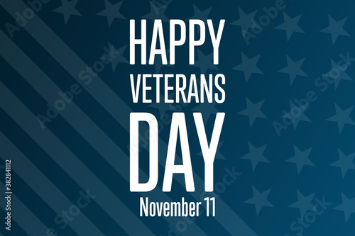 Veterans Day. November 11. Honoring All Who Served. Holiday concept. Template for background, banner, card, poster with text inscription. Vector EPS10 illustration.