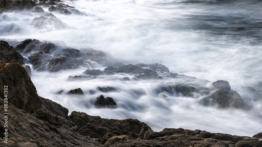 Waves washing onto rocks at Losari in Corsica Waves washing onto rocks at Losari in Corsica