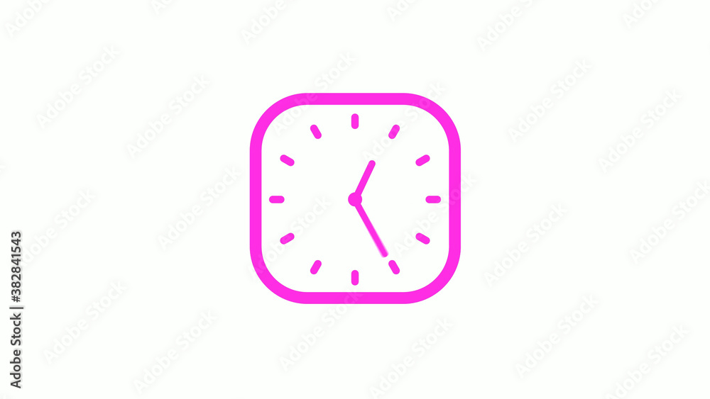 New pink color square 12 hours counting down clock icon on white background,clock icon New pink color square 12 hours counting down clock icon on white background,clock icon
