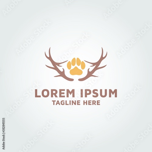 Deer Head with mountain logo design idea and inspiration