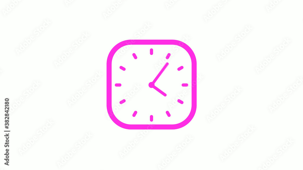 New pink color square 12 hours counting down clock icon on white background,clock icon New pink color square 12 hours counting down clock icon on white background,clock icon