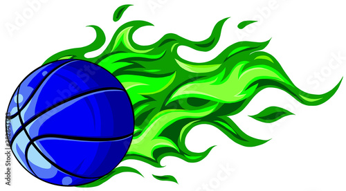 Basketball ball in flame vector illustration design