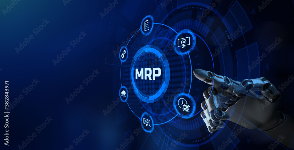 Fototapeta premium MRP Material Requirement planning Manufacturing Industry Business Process automation.