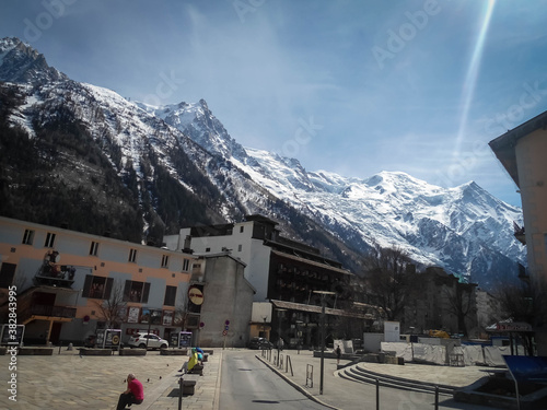 Main square im Chamonix, France, Haute-Savoie