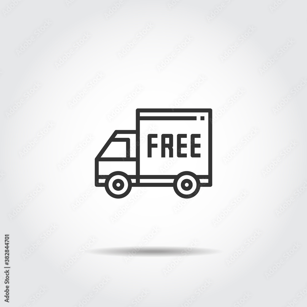 Free Shipping Icon line Vector , Online Shopping ,Car ,Free Delivery