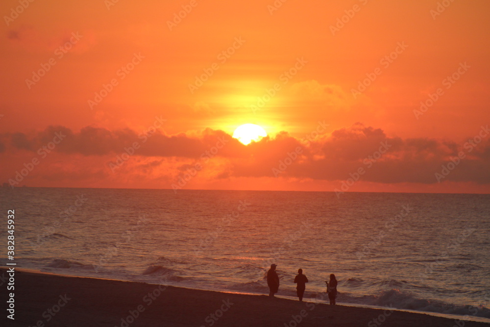 sunset on the beach