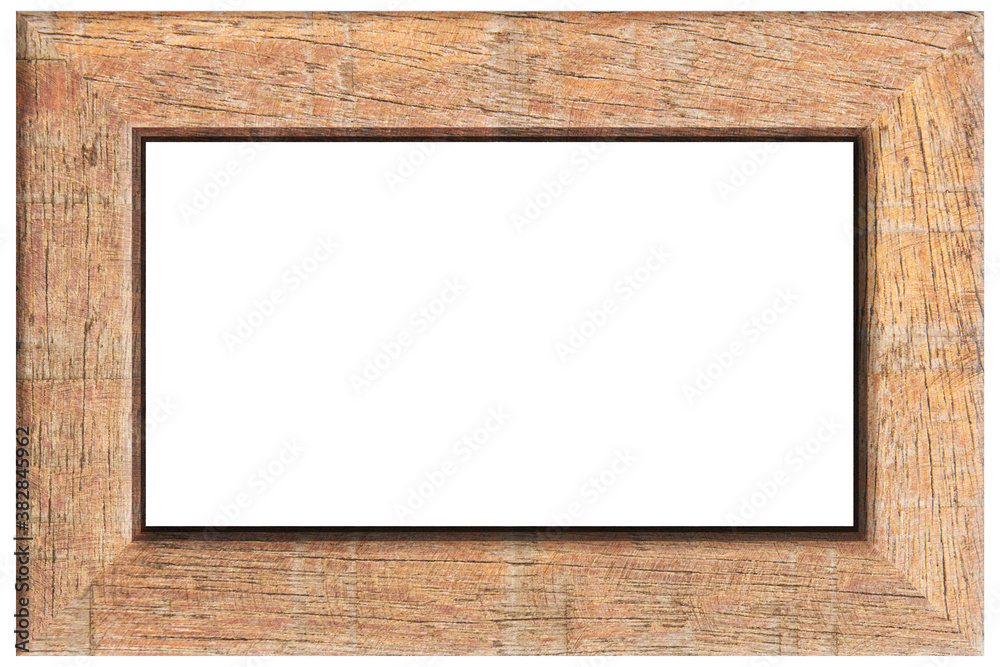 wooden picture frame on white background. wooden picture frame on white background.