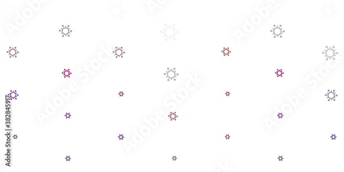 Light Green, Red vector backdrop with virus symbols.