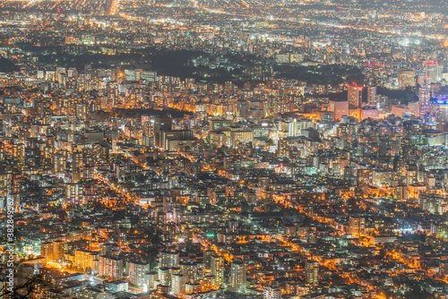 日本 北海道 札幌 藻岩山 夜景 HDR