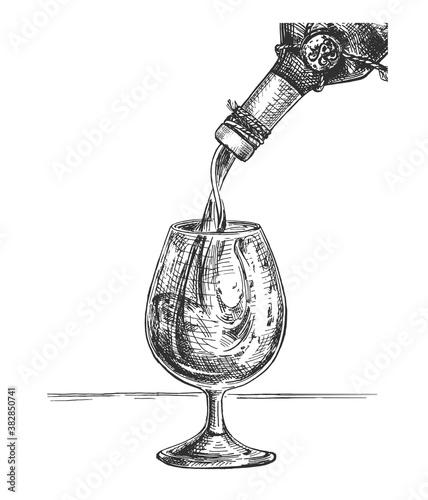 wine pouring into the glass