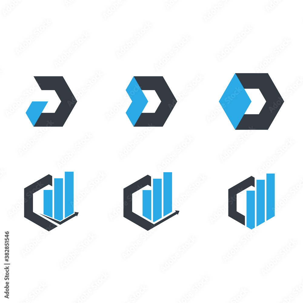 Letter D technology icon vector polygon concept Letter D technology icon vector polygon concept