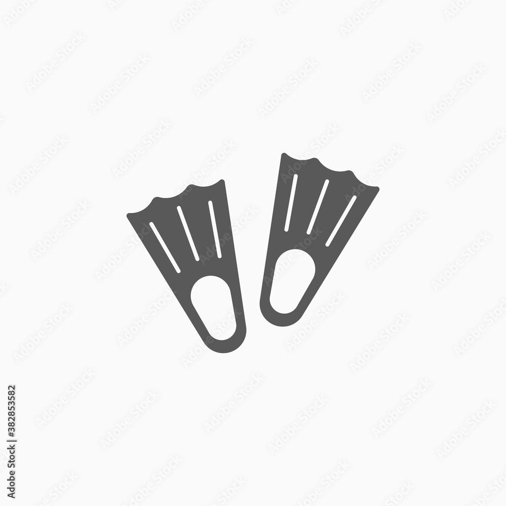 Obraz premium swimming fin icon, diving flipper vector illustration