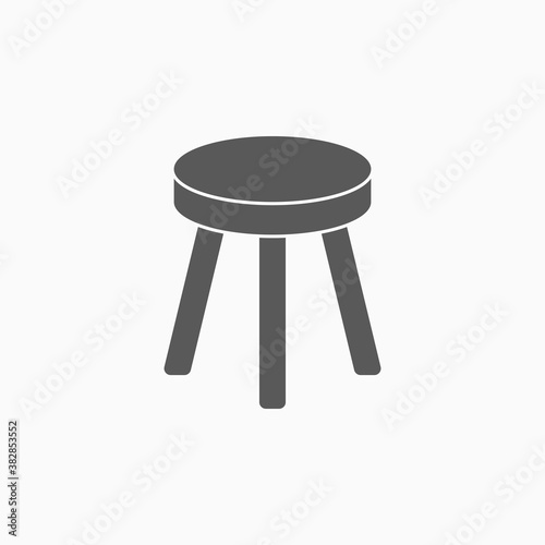 stool icon, chair vector illustration