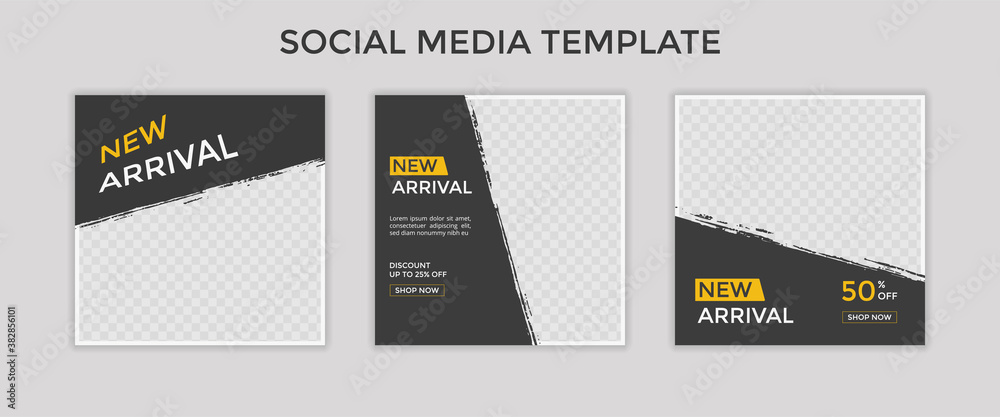Set of Editable square banner template for ad. Suitable for social media post for promotion. Set of Editable square banner template for ad. Suitable for social media post for promotion.