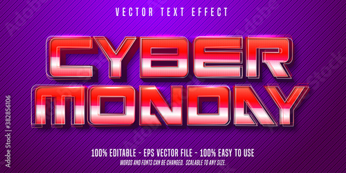 Cyber Monday text, Retro style editable text effect