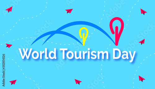World tourism day  background with Icons