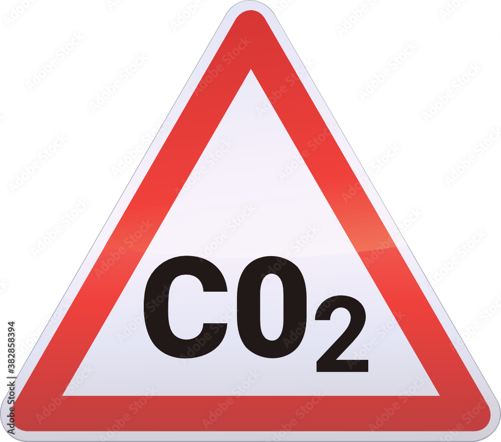 Panneau de danger CO2 (métal détouré) Panneau de danger CO2 (métal détouré)