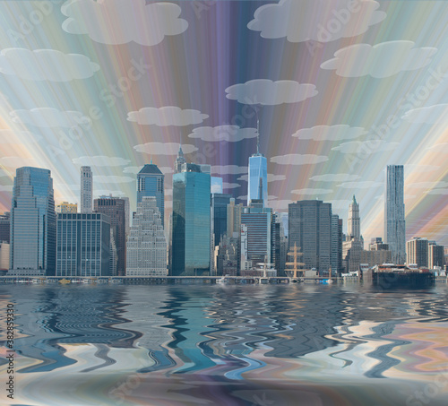 Fantasy New York City. 3D rendering