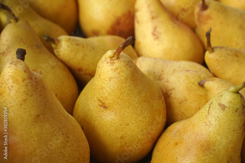 Delicious pears on the market