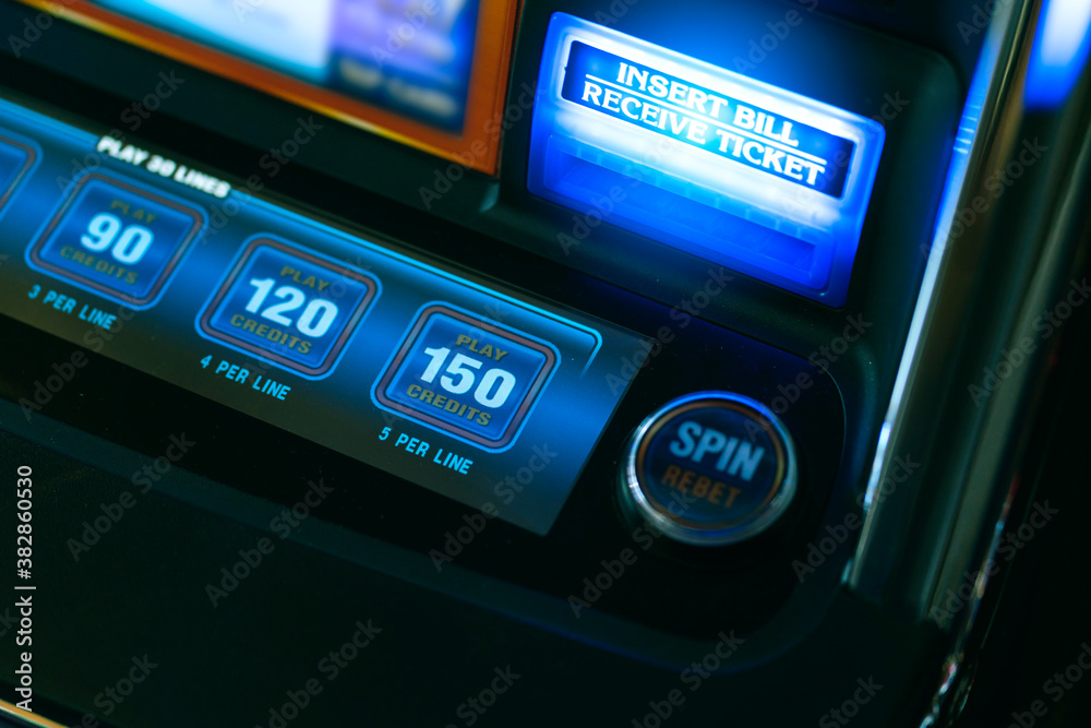 close up slot machine the button. Casino. Gaming machine buttons.